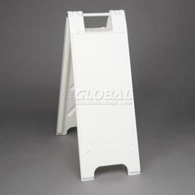 Plasticade Products 155WHITE-2 Plasticade® Minicade Barricade Sign Stand w/ 2 Panels & No Sheeting, 13"W x 36"H, White image.
