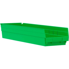 Akro-Mils 30164GREEN Akro-Mils Plastic Nesting Storage Shelf Bin 30164 - 6-5/8"W x 23-5/8"D x 4"H Green image.