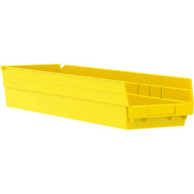 Akro-Mils 30164YELLO Akro-Mils Plastic Nesting Storage Shelf Bin 30164 - 6-5/8"W x 23-5/8"D x 4"H Yellow image.