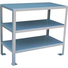 Jamco Stationary Machine Table W/ 3 Shelves Steel Square Edge 36"W x 18"D Gray 