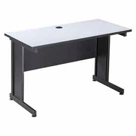Global Industrial 240344GY Interion® Traditional Office Desk, 48"W x 24"D x 30"H, Gray image.