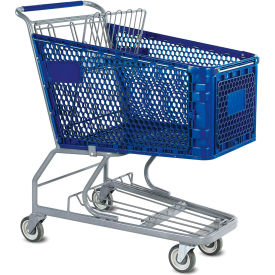 Versacart Systems, Inc. 102-165-DBL-BH VersaCart® Blue Plastic Shopping Cart 6.3 Cu. Foot Capacity 102-165-DBL-BH image.