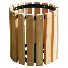 Ultra Play Systems Inc. TR-32-PT / IG KIT Pressure Treated Wood Garbage Can - 32 Gallon image.