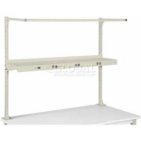 Global Industrial 249297ATN Global Industrial™ Steel Shelf W/ 6 Single Outlets, 96"W x 12"D, Tan image.