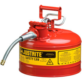 Justrite Safety Group 7225120 Justrite® Type II Safety Can - 2-1/2 Gallon with 5/8" Hose, 7225120 image.