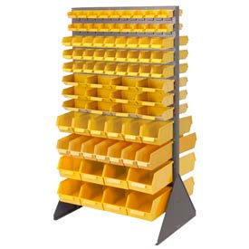 quantum double side rack qcs-156 with 156 mixed sizes of stack and lock yellow bin 