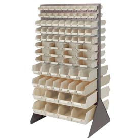 quantum double side rack qcs-156 with 156 mixed sizes of stack and lock ivory bin 
