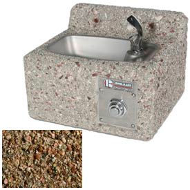 Concrete Outdoor Wall Mount Drinking Fountain, Freeze Resistant, Tan River Rock Concrete Outdoor Wall Mount Drinking Fountain, Freeze Resistant, Tan River Rock