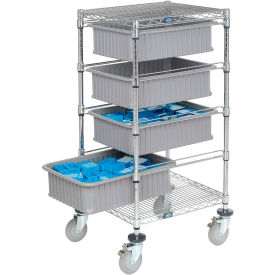 Global Industrial Chrome Wire Cart With (4) 6