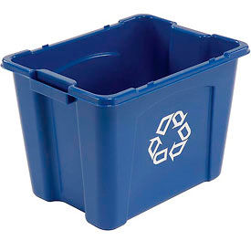 Rubbermaid Commercial Products FG571473BLUE Rubbermaid® Recycling Bin, 14 Gallon, Blue image.