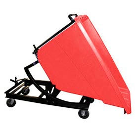 Bayhead Products SD-5/8C RED Plastic Self-Dumping Forklift Hopper W/ Caster Base, 5/8 Cu. Yd., 750 Lbs. Cap., Red image.