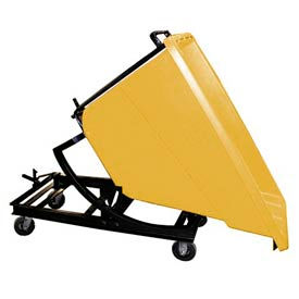 Bayhead Products SD-5/8C YELLOW Plastic Self-Dumping Forklift Hopper W/ Caster Base, 5/8 Cu. Yd., 750 Lbs. Cap., Yellow image.