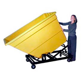 Bayhead Products SD-2.2-C YELLOW Plastic Self-Dumping Forklift Hopper W/ Caster Base, 2.2 Cu. Yd., 1500 Lbs. Cap., Yellow image.