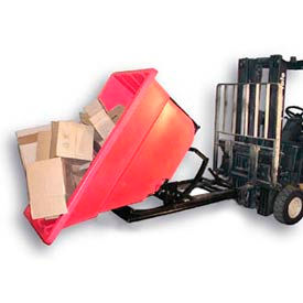 Bayhead Products SD-1.1 RED Plastic Self-Dumping Forklift Hopper , 1-1/10 Cu. Yd., 1000 Lbs. Cap., Red image.