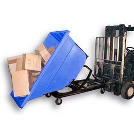 Bayhead Products SD-1.1C BLUE Plastic Self-Dumping Forklift Hopper W/ Caster Base, 1-1/10 Cu. Yd., 1000 Lbs. Cap., Blue image.