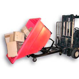 Bayhead Products SD-1.1C RED Plastic Self-Dumping Forklift Hopper W/ Caster Base, 1-1/10 Cu. Yd., 1000 Lbs. Cap., Red image.