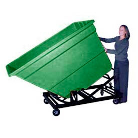 Bayhead Products SD-1.7C GREEN Plastic Self-Dumping Forklift Hopper W/ Caster Base, 1-7/10 Cu. Yd., 1200 Lbs. Cap., Green image.