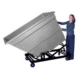 Bayhead Products SD-1.7C GRAY Plastic Self-Dumping Forklift Hopper W/ Caster Base, 1-7/10 Cu. Yd., 1200 Lbs. Cap., Gray image.