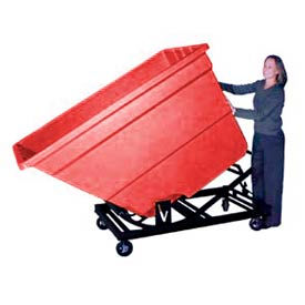 Bayhead Products SD-1.7C RED Plastic Self-Dumping Forklift Hopper W/ Caster Base, 1-7/10 Cu. Yd., 1200 Lbs. Cap., Red image.