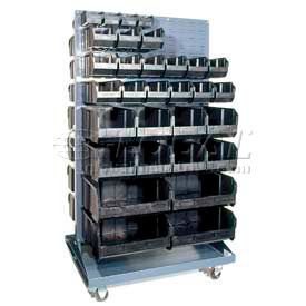 quantum qmd-36h-240co mobile double sided floor rack 56 14-3/4"d conductive bins, 36x25x72 Quantum QMD-36H-240CO Mobile Double Sided Floor Rack 56 14-3/4"D Conductive Bins, 36x25x72