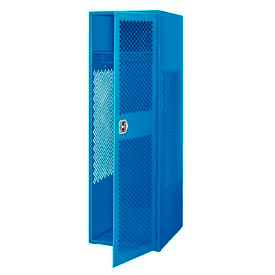 Global Industrial 238340BL Global Industrial™ 1 Door Security Gear Locker, 24"W x 18"D x 72"H, Blue, All-Welded image.