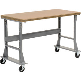 Global Industrial 72 x 30 Mobile Fixed Height Flared Leg Workbench - Shop Top Safety Edge Gray Global Industrial 72 x 30 Mobile Fixed Height Flared Leg Workbench - Shop Top Safety Edge Gray