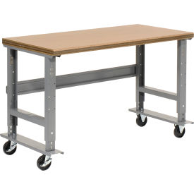 Global Industrial 60x30 Mobile Adj. Height C-Channel Leg Workbench - Shop Top Safety Edge Global Industrial 60x30 Mobile Adj. Height C-Channel Leg Workbench - Shop Top Safety Edge