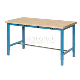 Global Industrial 607946B Global Industrial™ Packing Workbench W/Power Apron, Butcher Block Safety Edge, 72"W x 30"D image.