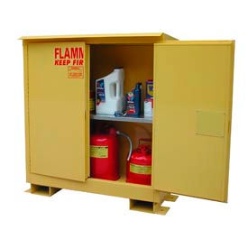 Securall  A&A Sheet Metal Products A130WP1-YEL Flammable Safety Cabinet with Roof - 30 Gallon Manual Doors image.
