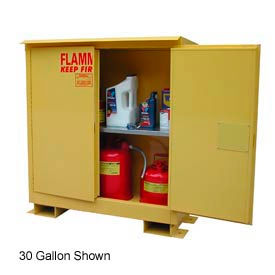 Securall  A&A Sheet Metal Products A345WP1-YEL Flammable Safety Cabinet with Roof - 45 Gallon Self Close Doors image.