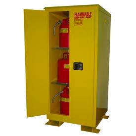 Securall  A&A Sheet Metal Products A160WP1-YEL Flammable Safety Cabinet with Roof - 60 Gallon Manual Doors image.