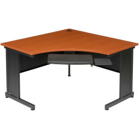Global Industrial 248999CH Interion® Traditional Corner Office Desk, 48"W x 48"D x 30"H, Cherry image.