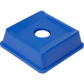 Rubbermaid Commercial Products FG279100DBLUE Rubbermaid® Square Bottle & Can Recycling Lid, Blue image.