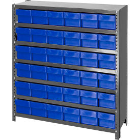 quantum cl1239-601 closed shelving euro drawer unit - 36x12x39 - 36 euro drawers blue Quantum CL1239-601 Closed Shelving Euro Drawer Unit - 36x12x39 - 36 Euro Drawers Blue