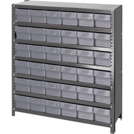 Quantum Storage Systems CL1239-601GY Quantum CL1239-601 Closed Shelving Euro Drawer Unit - 36x12x39 - 36 Euro Drawers Gray image.
