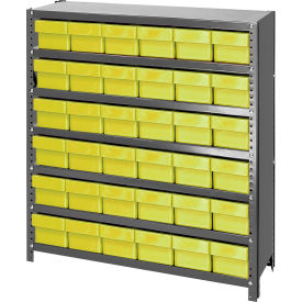 Quantum Storage Systems CL1239-601YL Quantum CL1239-601 Closed Shelving Euro Drawer Unit - 36x12x39 - 36 Euro Drawers Yellow image.