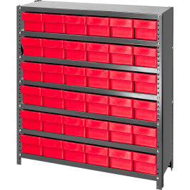 Quantum Storage Systems CL1239-601RD Quantum CL1239-601 Closed Shelving Euro Drawer Unit - 36x12x39 - 36 Euro Drawers Red image.
