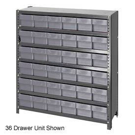 Quantum Storage Systems CL1839-624GY Quantum CL1839-624 Closed Shelving Euro Drawer Unit - 36x18x39 - 45 Euro Drawers Gray image.