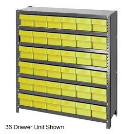Quantum Storage Systems CL1839-624YL Quantum CL1839-624 Closed Shelving Euro Drawer Unit - 36x18x39 - 45 Euro Drawers Yellow image.