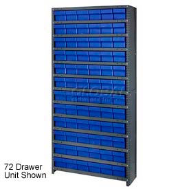 quantum cl1275-801 closed shelving euro drawer unit - 36x12x75 - 36 euro drawers blue Quantum CL1275-801 Closed Shelving Euro Drawer Unit - 36x12x75 - 36 Euro Drawers Blue