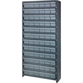 Quantum Storage Systems CL1275-601GY Quantum CL1275-601 Closed Shelving Euro Drawer Unit - 36x12x75 - 72 Euro Drawers Gray image.