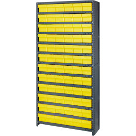 Quantum Storage Systems CL1275-601YL Quantum CL1275-601 Closed Shelving Euro Drawer Unit - 36x12x75 - 72 Euro Drawers Yellow image.