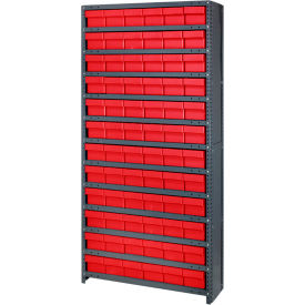 Quantum Storage Systems CL1275-601RD Quantum CL1275-601 Closed Shelving Euro Drawer Unit - 36x12x75 - 72 Euro Drawers Red image.