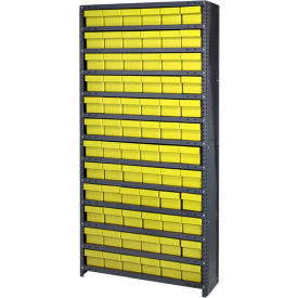 Quantum Storage Systems CL1875-602YL Quantum CL1875-602 Closed Shelving Euro Drawer Unit - 36x18x75 - 72 Euro Drawers Yellow image.