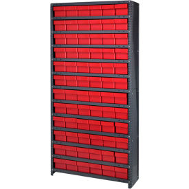 Quantum Storage Systems CL1875-602RD Quantum CL1875-602 Closed Shelving Euro Drawer Unit - 36x18x75 - 72 Euro Drawers Red image.