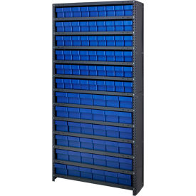 quantum cl1875-624 closed shelving euro drawer unit - 36x18x75 - 90 euro drawers blue Quantum CL1875-624 Closed Shelving Euro Drawer Unit - 36x18x75 - 90 Euro Drawers Blue
