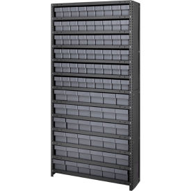Quantum Storage Systems CL1875-624GY Quantum CL1875-624 Closed Shelving Euro Drawer Unit - 36x18x75 - 90 Euro Drawers Gray image.