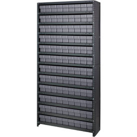 Quantum Storage Systems CL1875-604GY Quantum CL1875-604 Closed Shelving Euro Drawer Unit - 36x18x75 - 108 Euro Drawers Gray image.