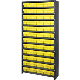 Quantum Storage Systems CL1875-604YL Quantum CL1875-604 Closed Shelving Euro Drawer Unit - 36x18x75 - 108 Euro Drawers Yellow image.
