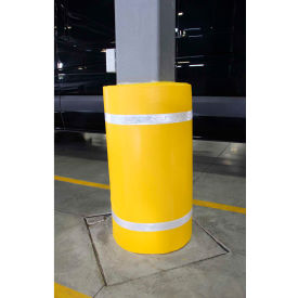 Innoplast, Inc CW-36-YW 44"H X 36"W Soft Nylon Column Protector -  Yellow Cover/White Tapes image.